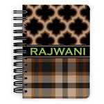 Moroccan & Plaid Spiral Notebook - 5x7 w/ Name or Text