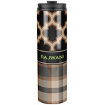 Moroccan & Plaid Stainless Steel Skinny Tumbler - 20 oz (Personalized)