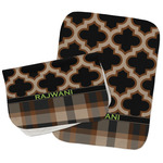 Moroccan & Plaid Burp Cloths - Fleece - Set of 2 w/ Name or Text