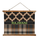 Moroccan & Plaid Wall Hanging Tapestry - Wide (Personalized)