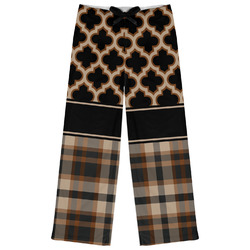 Moroccan & Plaid Womens Pajama Pants - L