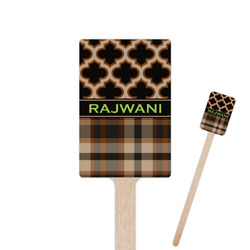 Moroccan & Plaid 6.25" Rectangle Wooden Stir Sticks - Double Sided (Personalized)
