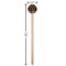 Moroccan & Plaid Wooden 7.5" Stir Stick - Round - Dimensions