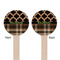 Moroccan & Plaid Wooden 7.5" Stir Stick - Round - Double Sided - Front & Back