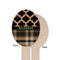 Moroccan & Plaid Wooden Food Pick - Oval - Single Sided - Front & Back