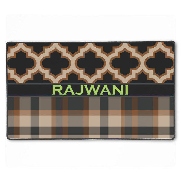 Custom Moroccan & Plaid XXL Gaming Mouse Pad - 24" x 14" (Personalized)