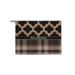 Moroccan & Plaid Zipper Pouch - Small - 8.5"x6" (Personalized)