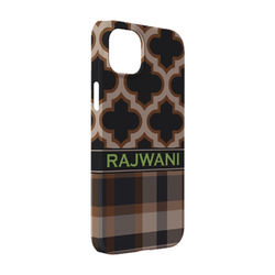 Moroccan & Plaid iPhone Case - Plastic - iPhone 14 (Personalized)