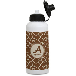 Giraffe Print Water Bottles - Aluminum - 20 oz - White (Personalized)