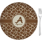 Giraffe Print Glass Appetizer / Dessert Plate 8" (Personalized)