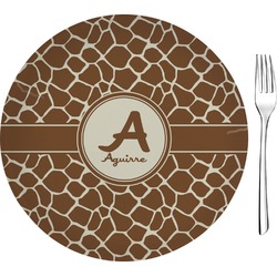 Giraffe Print Glass Appetizer / Dessert Plate 8" (Personalized)