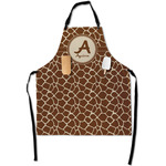 Giraffe Print Apron With Pockets w/ Name and Initial