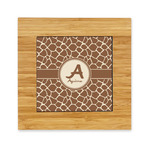 Giraffe Print Bamboo Trivet with Ceramic Tile Insert (Personalized)