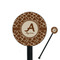 Giraffe Print Black Plastic 5.5" Stir Stick - Round - Closeup