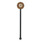 Giraffe Print Black Plastic 5.5" Stir Stick - Round - Single Stick