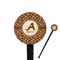 Giraffe Print Black Plastic 7" Stir Stick - Round - Closeup