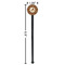 Giraffe Print Black Plastic 7" Stir Stick - Round - Dimensions