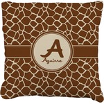 Giraffe Print Faux-Linen Throw Pillow 16" (Personalized)