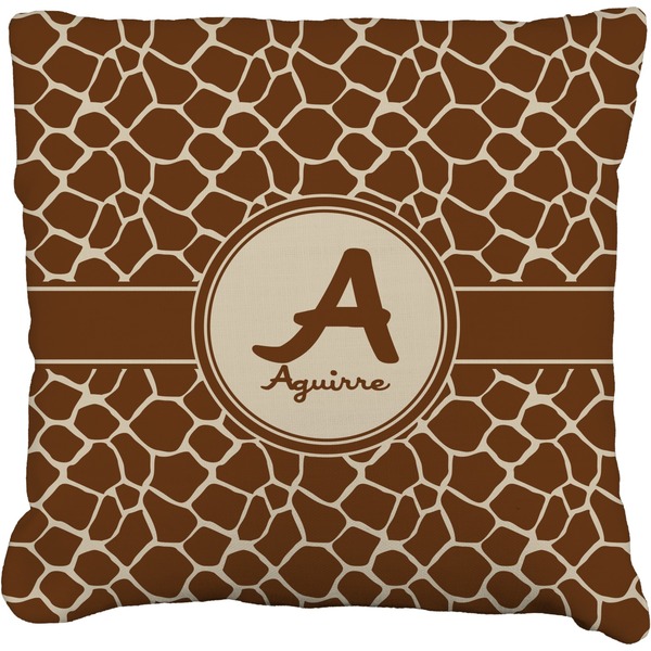 Custom Giraffe Print Faux-Linen Throw Pillow 16" (Personalized)