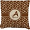 Giraffe Print Burlap Pillow 16"