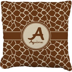 Giraffe Print Faux-Linen Throw Pillow 18" (Personalized)