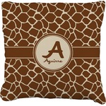 Giraffe Print Faux-Linen Throw Pillow 20" (Personalized)