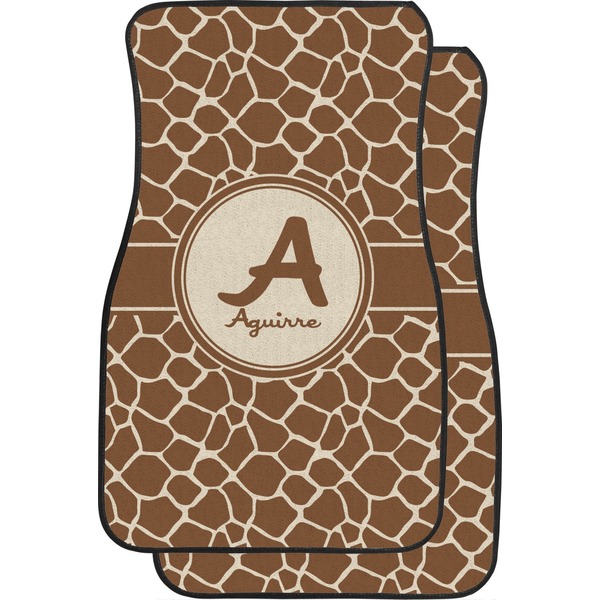 Custom Giraffe Print Car Floor Mats (Front Seat) (Personalized)