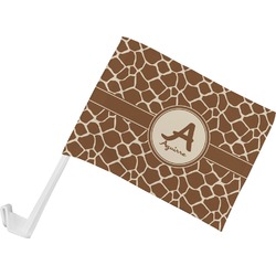 Giraffe Print Car Flag - Small w/ Name and Initial