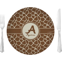 Giraffe Print Glass Lunch / Dinner Plate 10" (Personalized)