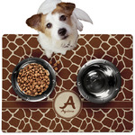 Giraffe Print Dog Food Mat - Medium w/ Name and Initial