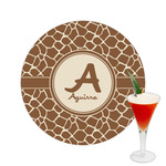 Giraffe Print Printed Drink Topper -  2.5" (Personalized)