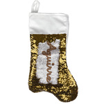 Giraffe Print Reversible Sequin Stocking - Gold (Personalized)