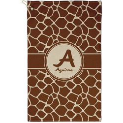 Giraffe Print Golf Towel - Poly-Cotton Blend - Small w/ Name and Initial