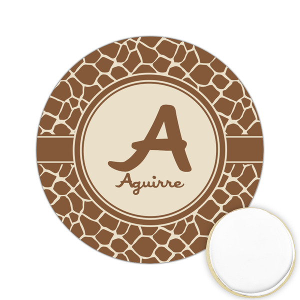 Custom Giraffe Print Printed Cookie Topper - 2.15" (Personalized)