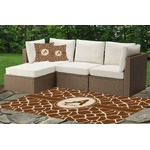 Giraffe Print Indoor / Outdoor Rug - Custom Size w/ Name and Initial