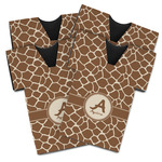 Giraffe Print Jersey Bottle Cooler - Set of 4 (Personalized)