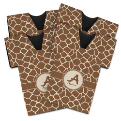 Giraffe Print Jersey Bottle Cooler - Set of 4 (Personalized)