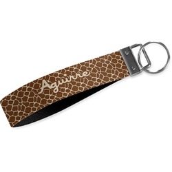 Giraffe Print Webbing Keychain Fob - Large (Personalized)