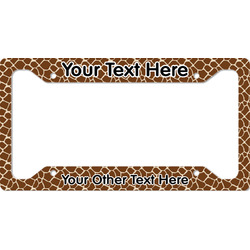 Giraffe Print License Plate Frame - Style A (Personalized)