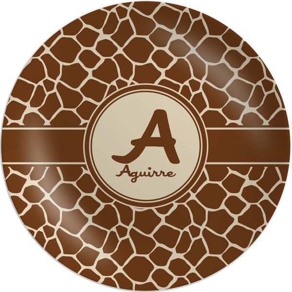 Custom Giraffe Print Melamine Plate (Personalized)