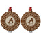 Giraffe Print Metal Ball Ornament - Front and Back