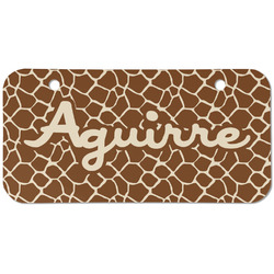 Giraffe Print Mini/Bicycle License Plate (2 Holes) (Personalized)