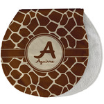 Giraffe Print Burp Pad - Velour w/ Name and Initial