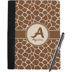Giraffe Print Notebook Padfolio - Large w/ Name and Initial