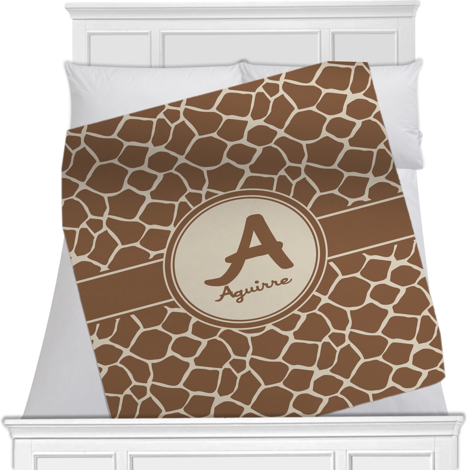 Giraffe Print Fleece Blanket Toddler Throw 60x50 Double Sided   Giraffe Print Personalized Blanket 