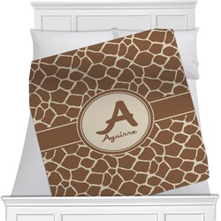 Giraffe Print Minky Blanket - Twin / Full - 80"x60" - Double Sided (Personalized)
