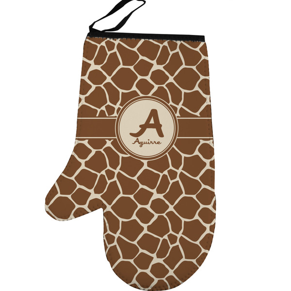 Custom Giraffe Print Left Oven Mitt (Personalized)