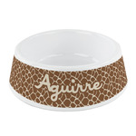 Giraffe Print Plastic Dog Bowl - Small (Personalized)