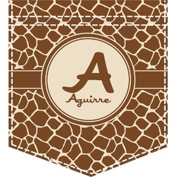 Giraffe Print Iron On Faux Pocket (Personalized)