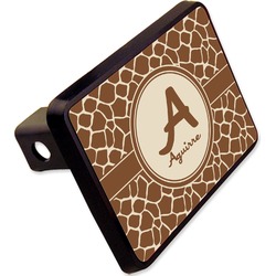 Giraffe Print Rectangular Trailer Hitch Cover - 2" (Personalized)